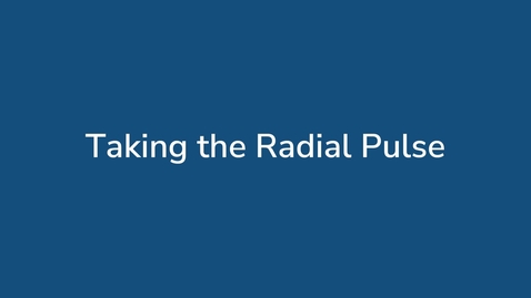 Thumbnail for Taking the Radial Pulse