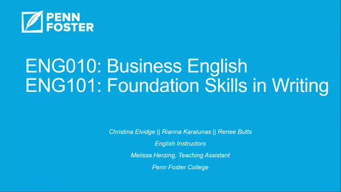 Thumbnail for Introduction to Business English/Foundation Skills in Writing 