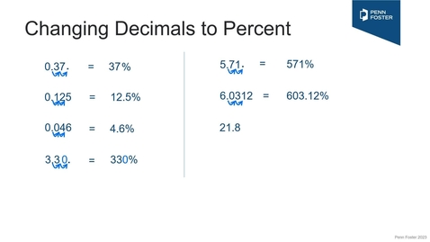 Thumbnail for Changing Decimals to Percent