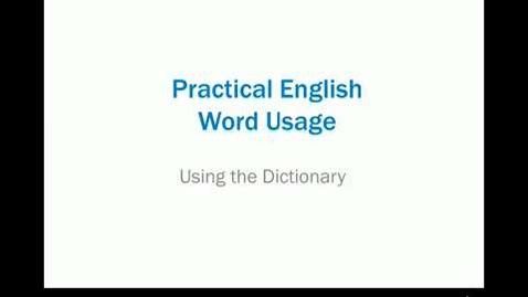 Thumbnail for Using the Dictionary