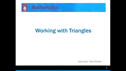 Thumbnail for Working with Triangles