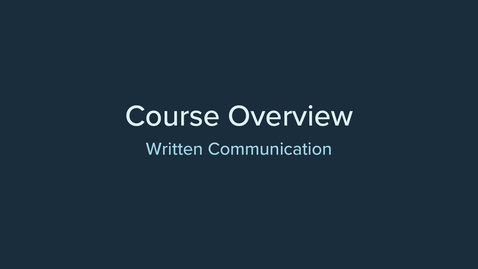 Thumbnail for Written Communication Overview