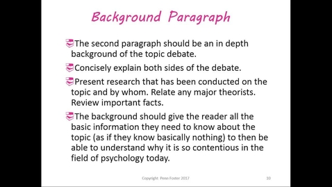 Thumbnail for Research Essay Instructions - Essentials of Psychology