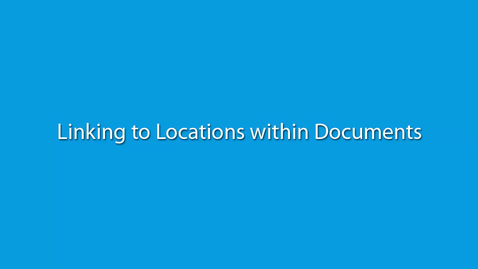 Thumbnail for Linking to Locations within Documents