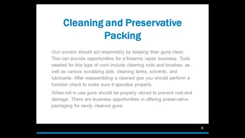 Thumbnail for Getting Started in the Firearms Industry Lecture Notes