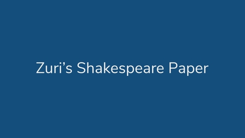 Thumbnail for Zuri’s Shakespeare Paper