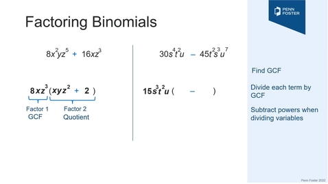 Thumbnail for Factoring Polynomials Using GCF