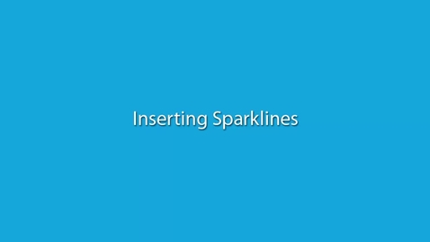 Thumbnail for Inserting Sparklines