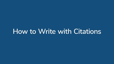 Thumbnail for How to Write with Citations