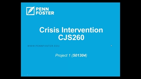 Thumbnail for Crisis Intervention Project 1