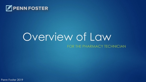 Thumbnail for Overview of Pharmacy Law