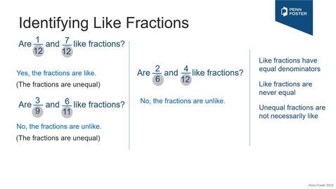 Thumbnail for Like vs Equal Fractions