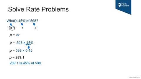 Thumbnail for Solving Rate Problems Using Variations of The Formula Rate = Percentage/Base