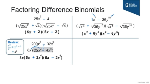Thumbnail for Factoring a Binomial Using the Difference of Two Squares