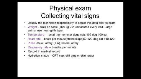 Thumbnail for Intro To Vet Tech Webinar - Physical Exam and Medical Records