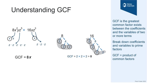 Thumbnail for Finding The GCF of Two Monomials