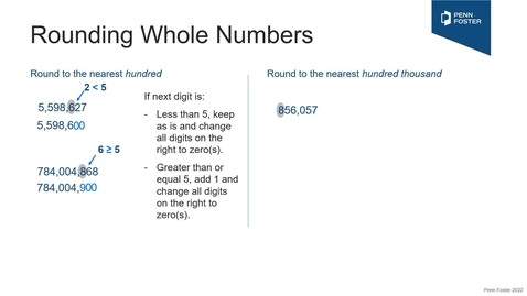 Thumbnail for Rounding to Nearest Place - Whole Numbers