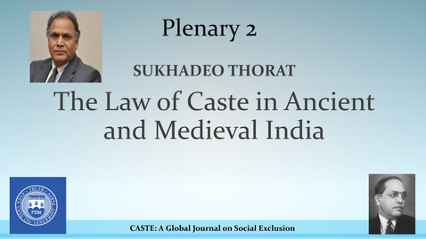 Thumbnail for entry Plenary 2: The Law of Caste in Ancient and Medieval India