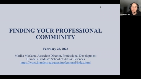 Thumbnail for entry 2023-2-28 Finding Your Professional Community
