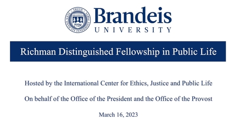 Thumbnail for Richman Distinguished Fellowship in Public Life