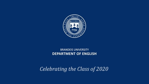 Thumbnail for entry Department of English 2020 Mini Celebration