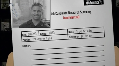 Thumbnail for The Apprentice Meet The Candidates Troy