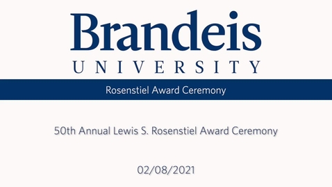 Thumbnail for entry 2021.02.08.50th Annual Lewis S. Rosenstiel Award Ceremony