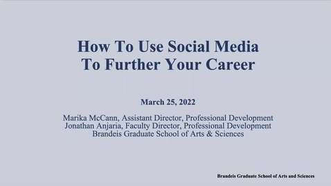 Thumbnail for How To Use Social Media To Further Your Career Goals_03.25.22