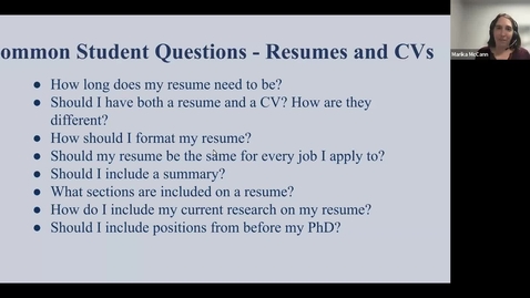 Thumbnail for Telling Your Story on a Resume and Through LinkedIn (5/23)