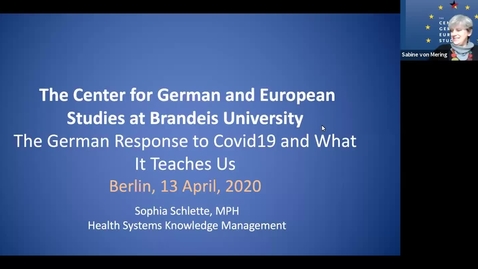 Thumbnail for entry The German Response to Covid-19 and What it Teaches US