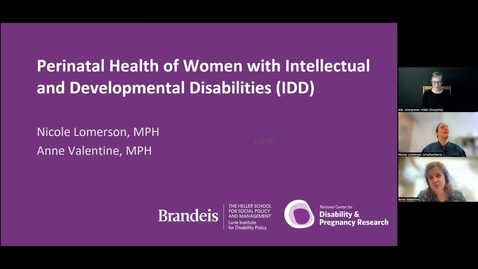 Thumbnail for 2022.10.12 Perinatal Health of Women with Intellectual and Developmental Disabilities