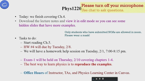 Thumbnail for PHYS 1220 - 001 - 2/7/2022 8:53:27 AM