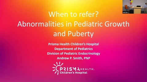 Thumbnail for Endocrine and Pubertal Disorders - Andrew Smith, NP