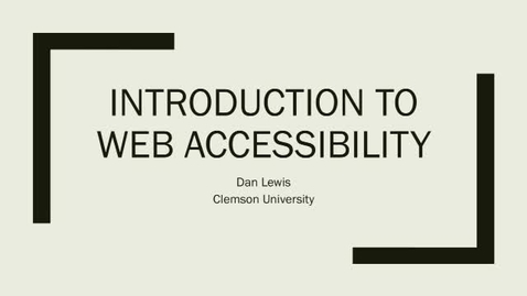 Thumbnail for 2017 - Introduction to Web Accessibility