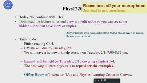Thumbnail for PHYS 1220 - 001 - 2/2/2022 8:53:16 AM
