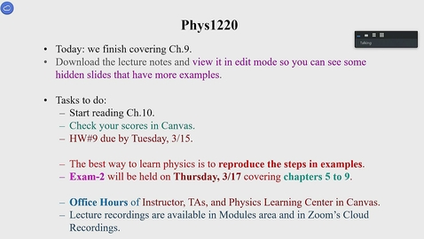 Thumbnail for PHYS 1220 - 002 - 3/14/2022 9:58:49 AM