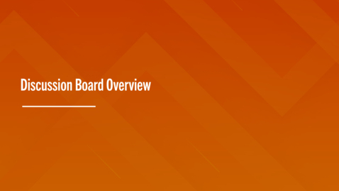 Thumbnail for Discussion Board Overview