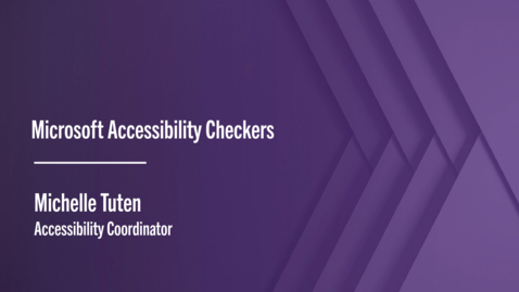 Thumbnail for Microsoft Accessibility Checkers