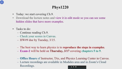 Thumbnail for PHYS 1220 - 001 - 3/9/2022 8:53:37 AM