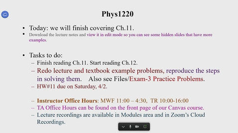 Thumbnail for PHYS 1220 - 003 - 4/1/2022 11:03:09 AM