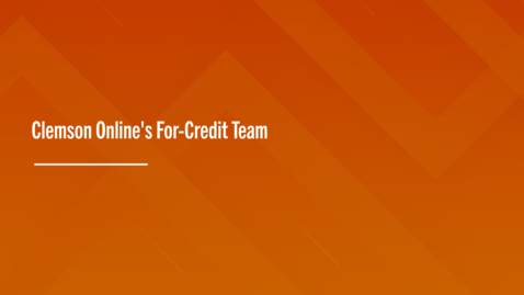 Thumbnail for Clemson Online's For-Credit Team