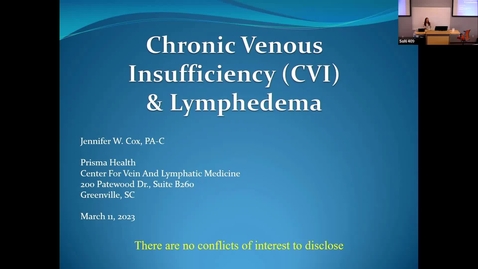 Thumbnail for CVI Lymphedema - Jennifer Cox, PA
