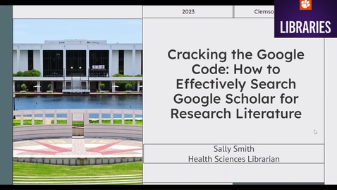 Thumbnail for Cracking the Google Code: How to Effectively Search Google Scholar for Research Literature