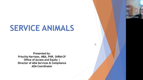Thumbnail for entry 2022 |  Understanding Service and Emotional Support Animals - Pricilla Harrison