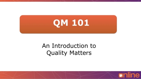 Thumbnail for QM 101 Video