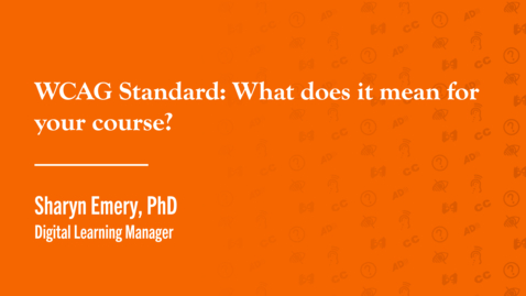 Thumbnail for WCAG Standard: What does it mean for your course? (Canvas Accessibility Day 2024)