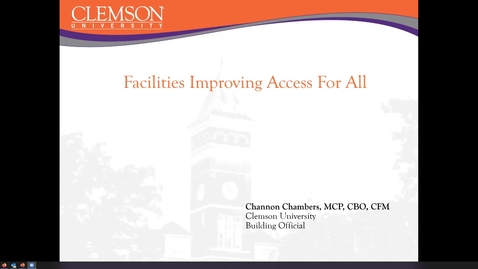 Thumbnail for entry 2021 - Facilities Improving Access for All in the Clemson Built Environment