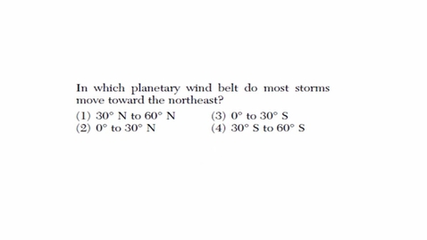 Thumbnail for Earth Science: August 2013 - Question 15