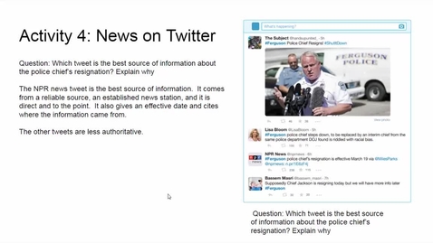 Thumbnail for Unit 3 Lesson 11 Activity 4 News on Twitter