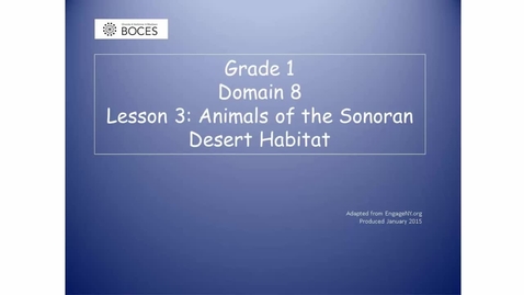 Thumbnail for Lesson 3 Read Aloud: Animals Of The Sonoran Desert Habitat
